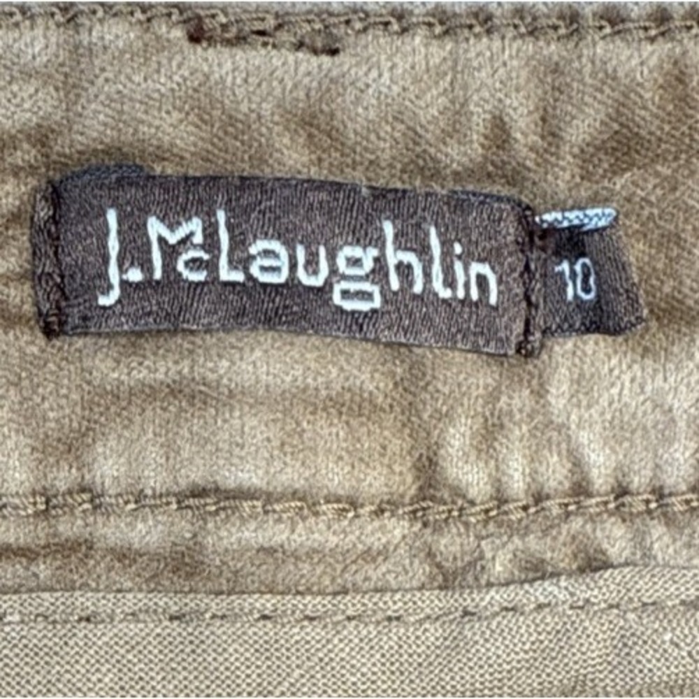 J.McLaughlin Pants Women's 10 Brown Velvet Velour Straight Leg Stretch - Picture 10 of 12